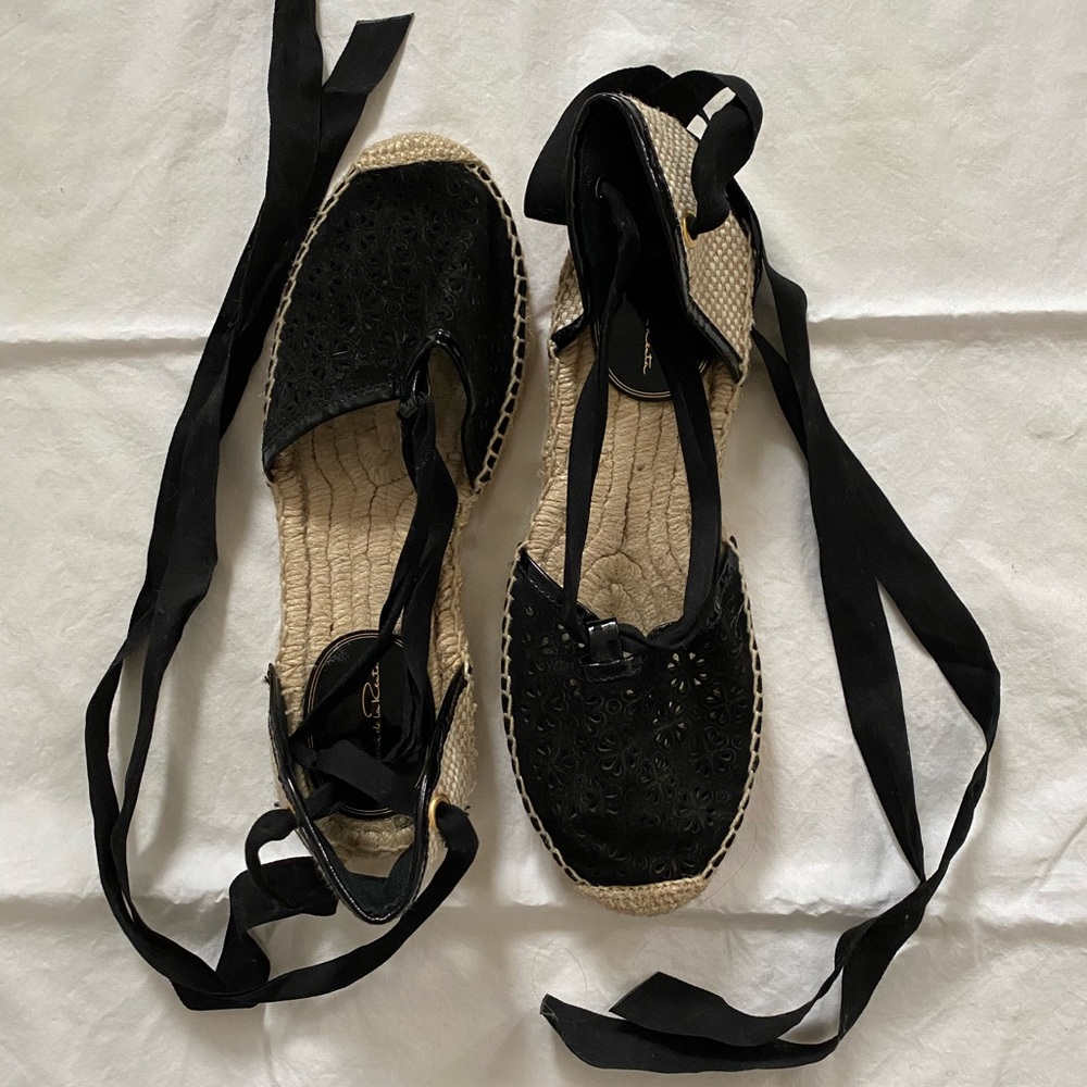 Blk Oscar de la Renta Suede Espadrilles 38